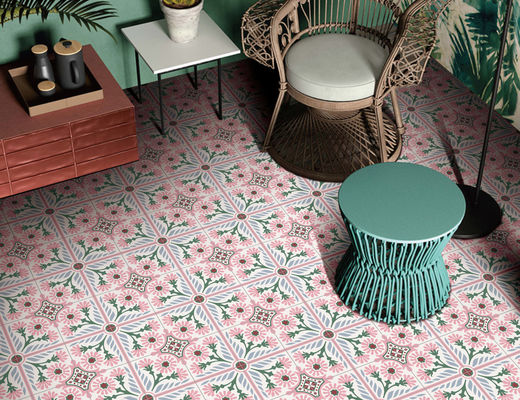 Banyo mutfak zemini için 20x20cm pembe yeşil seramik fayans