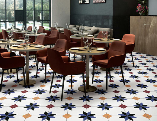 0.03W.a 200x200mm Kapalı Porselen Karolar Mavi Sarı Fas Zemin Duvar SGS