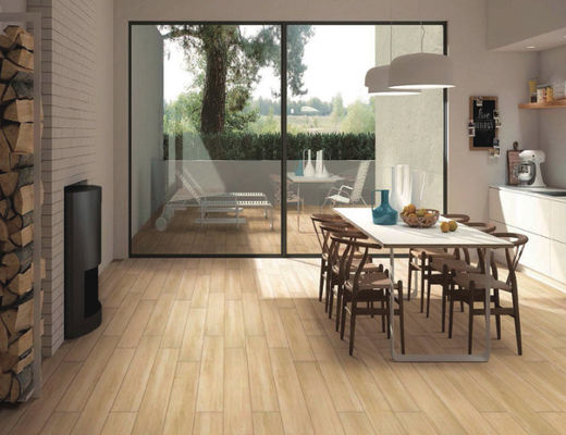 Proje CE Sınıfı AAA için Donmaya Dayanıklı 30x120cm Ahşap Porselen Karolar Açık Bej