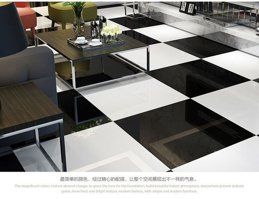 600x600mm 800x800mm Beyaz Cilalı Porselen Yer Karoları 9mm