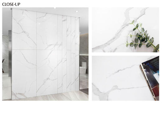 Camlı cilalı Carrara Mermer Plakası 600x1200mm Porselen Zemin ve Duvar Plakası
