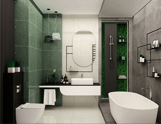 SGS 10mm Porselen Cilalı Yer Karosu Yeşil Karpuz Parlak 600x600mm