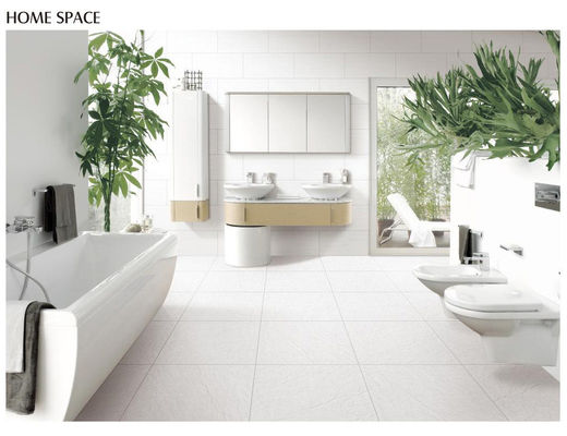 ISO13006 Antibakteriyel Tüm Vücut Porselen Plakeler 600x600mm Beyaz