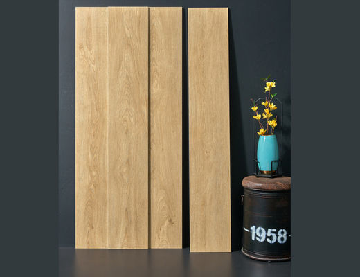 SGS 250mm Genişlik Ahşap Porselen Fayans Bej Krem, Uzay Dekorasyonu için 0.95cm