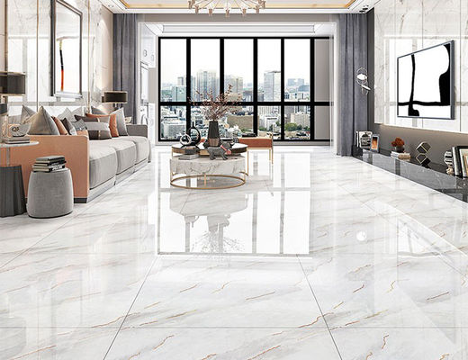 80x80cm SASO Altın Renkli Yer Karosu Beyaz Porselen Sırlı Dekorasyon Carrara CIQ