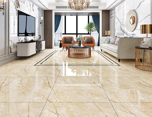800x800mm Altın Çizgili Cilalı Sırlı Porselen Yer Karoları 10mm