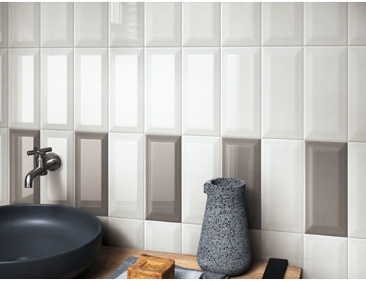 İç Duvarlar için 75x150mm Eğimli Kenarlı Seramik Metro Fayansları