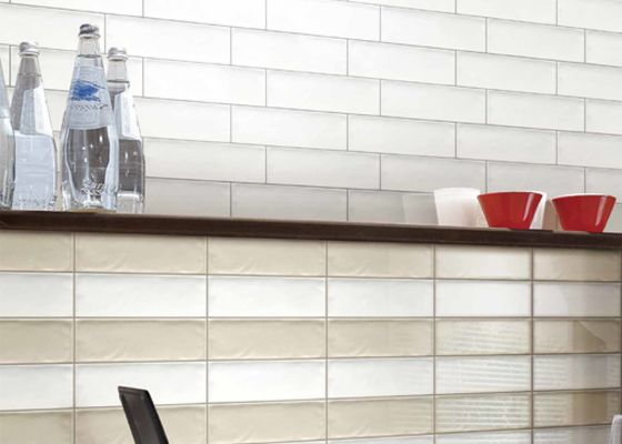 Modern 3D mürekkep püskürtücü parlak seramik duvar tepe 75x300mm Asit Direnci