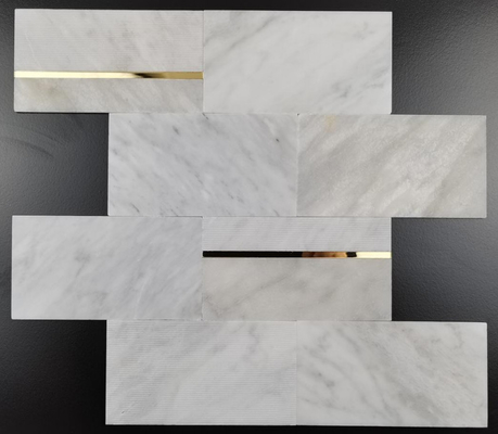 300x300x4mm Metal Doğal Taş Mozaik Karo Karışımlı Renkler