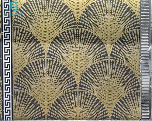 600X600MM FAN ŞEKLİNDE ALTIN ​​ÇİZGİ TASARIMLARI DEKORATİF YER VE DUVAR KAROLARI KAYMAZ PORSELEN KARO