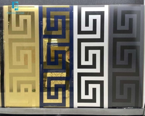 Koridor Altın Yüzey Sırlı Porselen Yer Karosu 300x600mm Lüks Bina Dekorasyonu